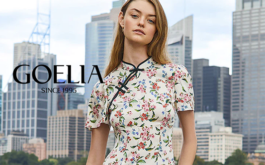 a lady in modern Cheongsam dress