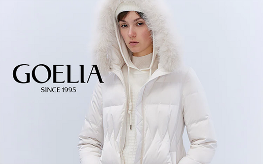 a lady in white hooded goose down jacket