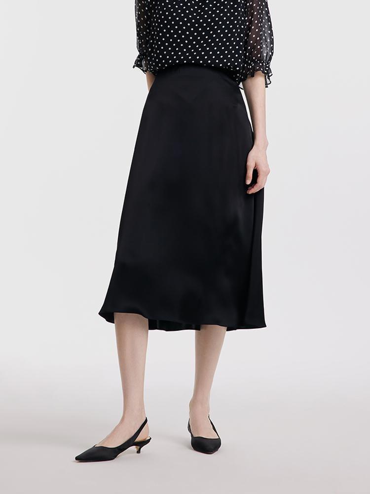 Pre-Order Black Triacetate A-line Skirt GOELIA