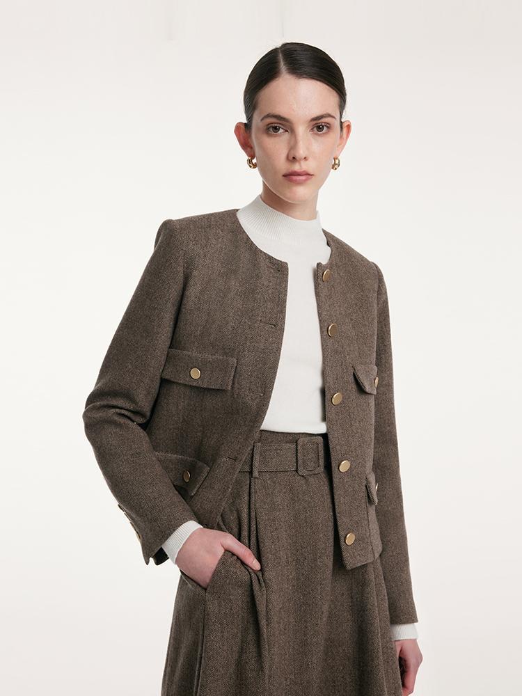 Washable Woolen Classic Jacket GOELIA