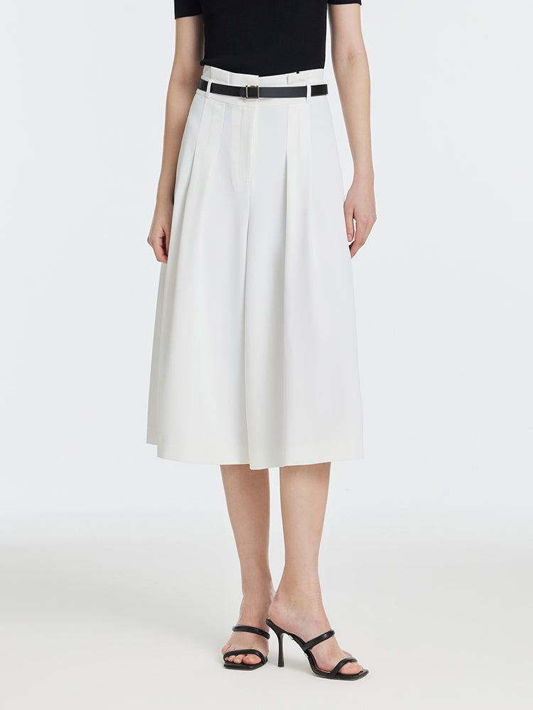 High-Waisted Mid-Calf Women Wide Leg Pants GOELIA