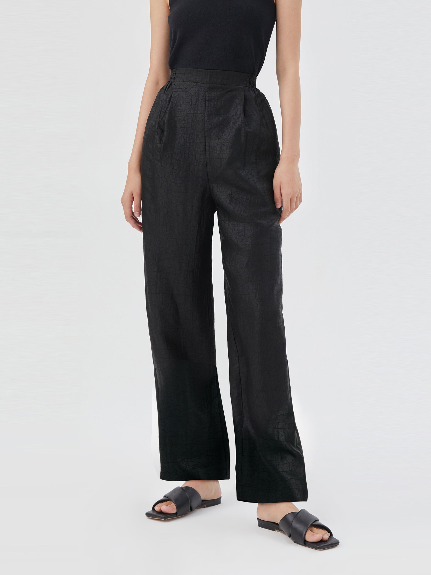 18 Momme Xiang Yun Silk Ankle Banded Pants For Women GOELIA