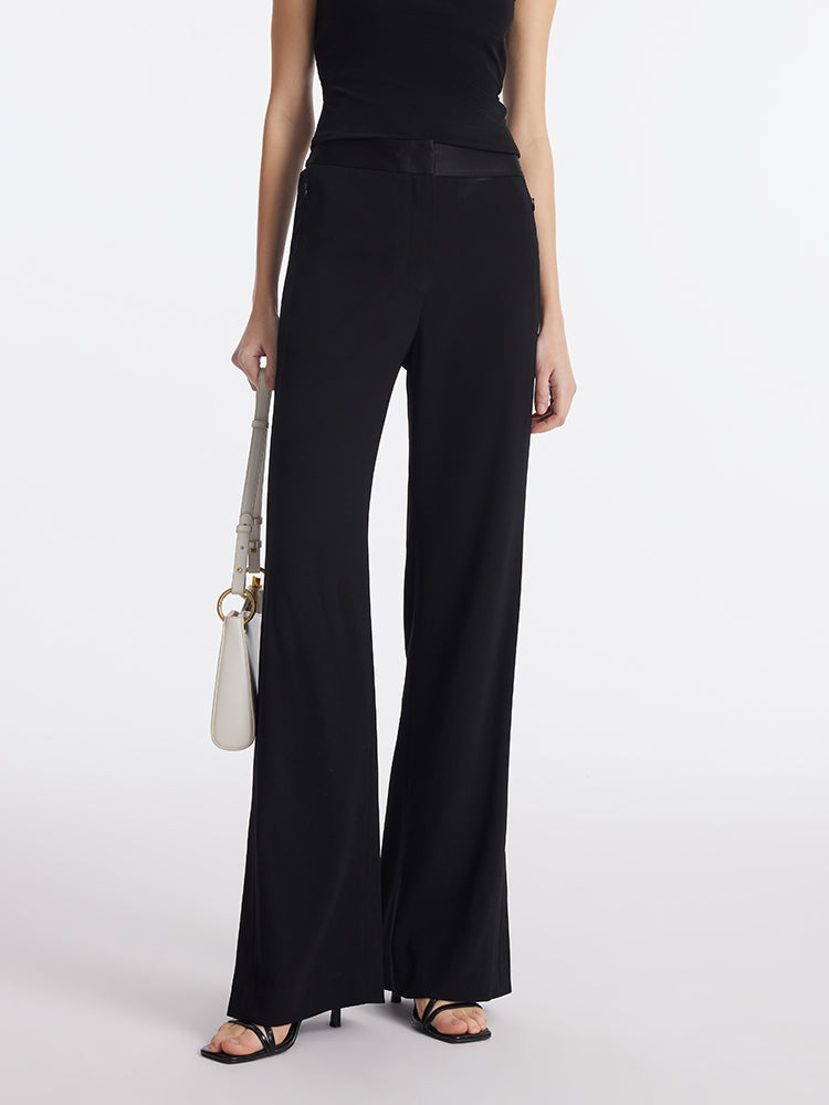 Triacetate Micro-Flared Slit Women Pants GOELIA