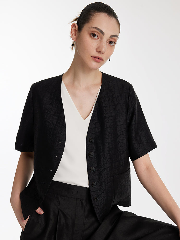 18 Momme Xiang Yun Silk Single-Breasted Women Jacket GOELIA