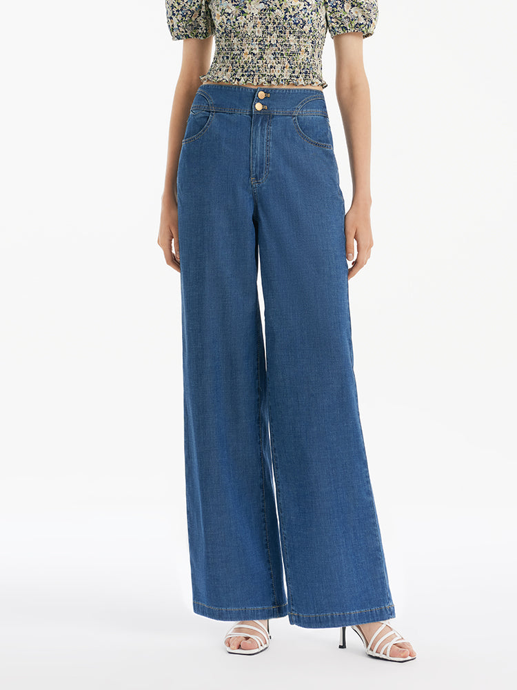 Denim Straight High-Waisted Women Jeans GOELIA