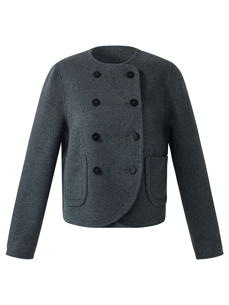 Wool Boxy Women Crop Jacket GOELIA