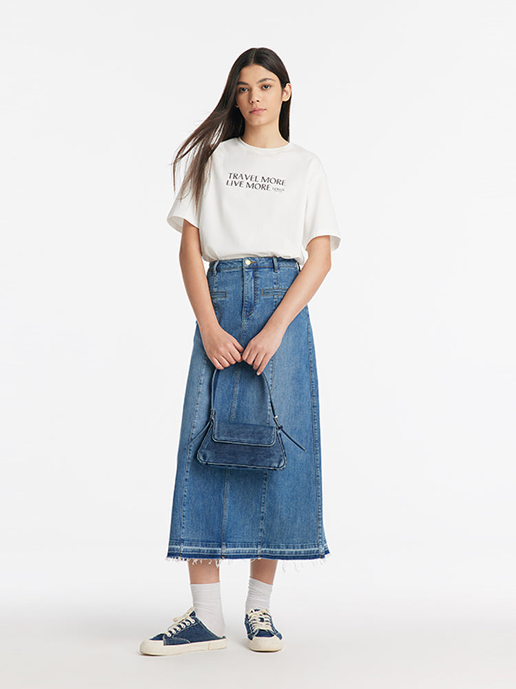 A-Line Denim Women Skirt GOELIA