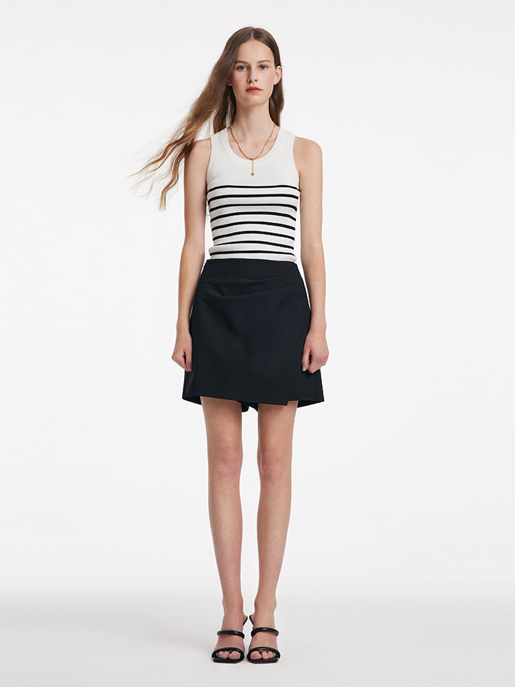 Asymmetric Ruched A-Line Skort GOELIA