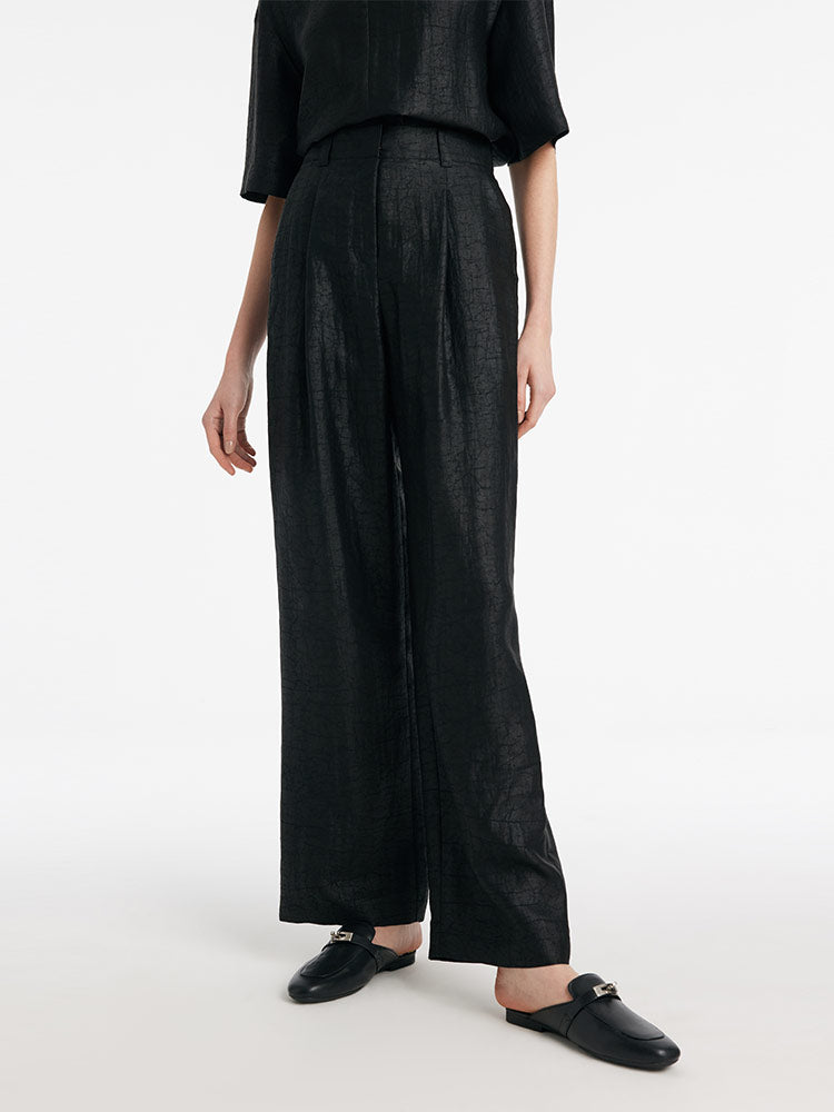 18 Momme Xiang Yun Silk Straight Women Pants GOELIA