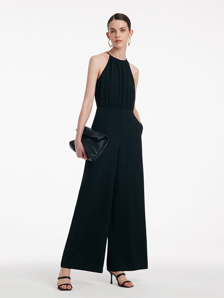Halter Camisole Gathered Waist Jumpsuit GOELIA