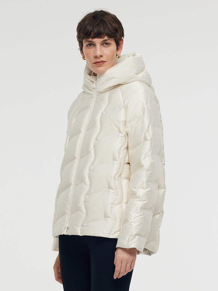 Zip-Up Hooded Goose Down Jacket GOELIA