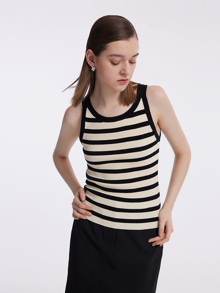 Striped Knitted Women Tank Top GOELIA