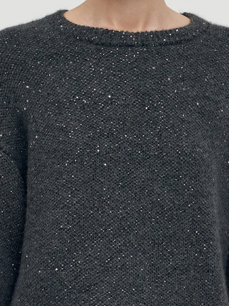 Mohair Wool Blend Sequins Women Sweater GOELIA