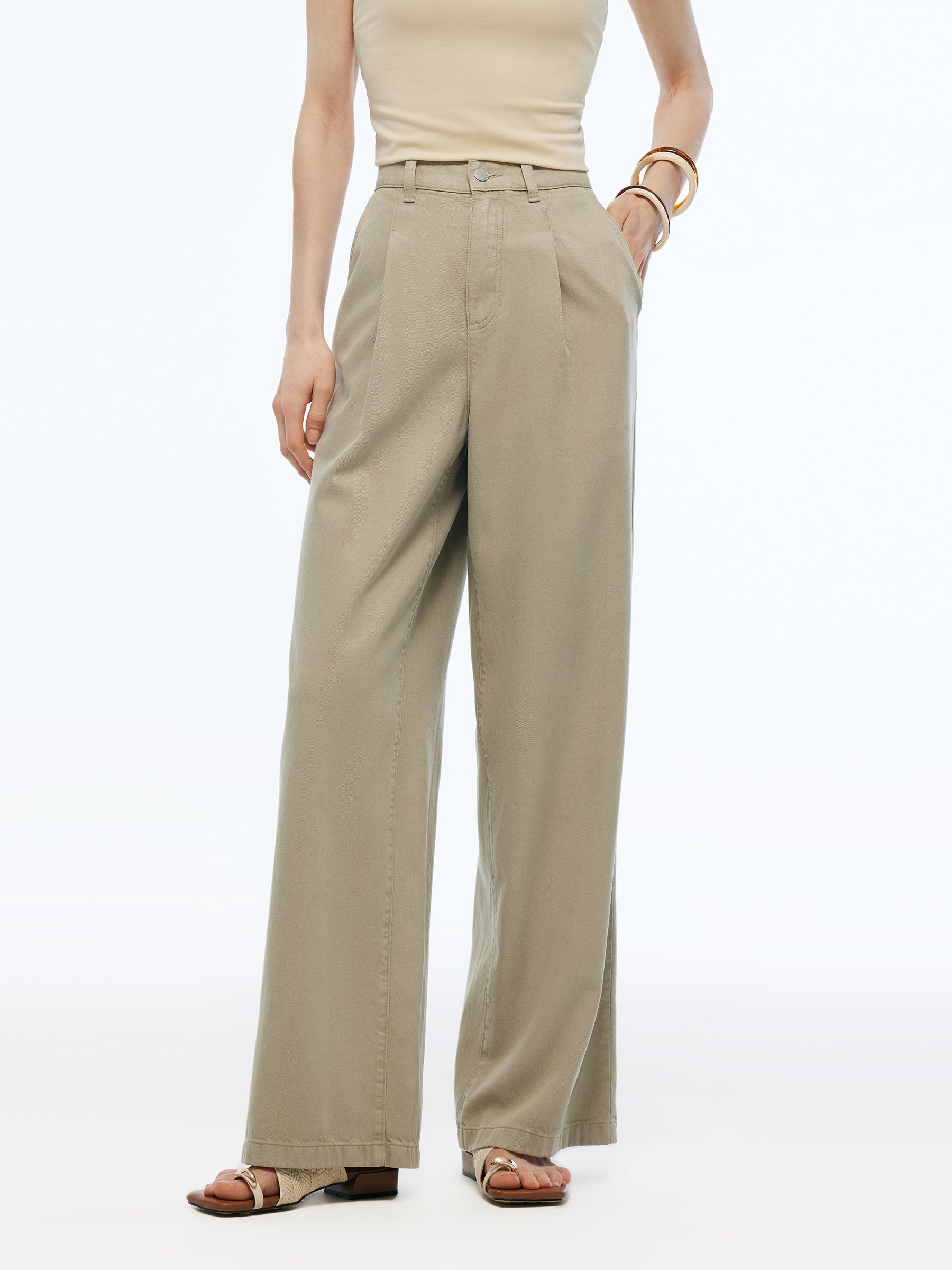 Denim High-Waisted Women Straight Palazzo Jeans GOELIA