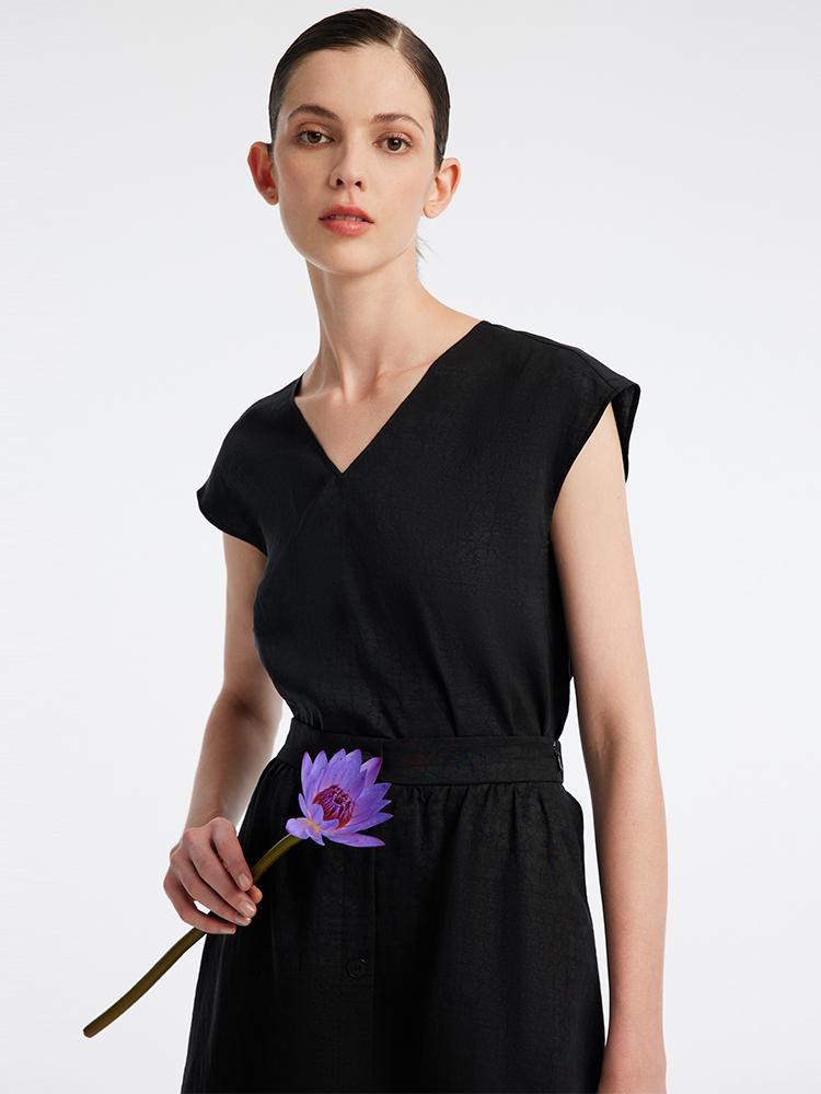 18 Momme Xiang Yun Silk V-Neck Women Tank Top GOELIA