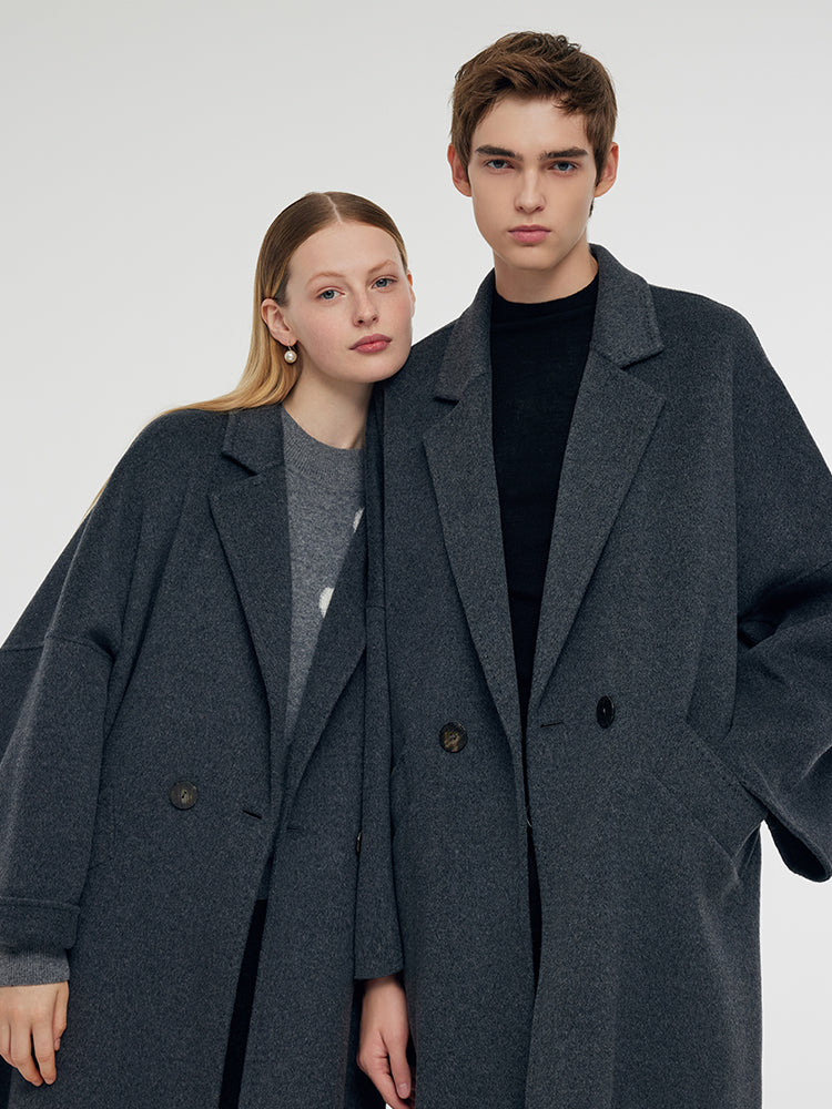 100% Wool Longline Unisex Overcoat GOELIA