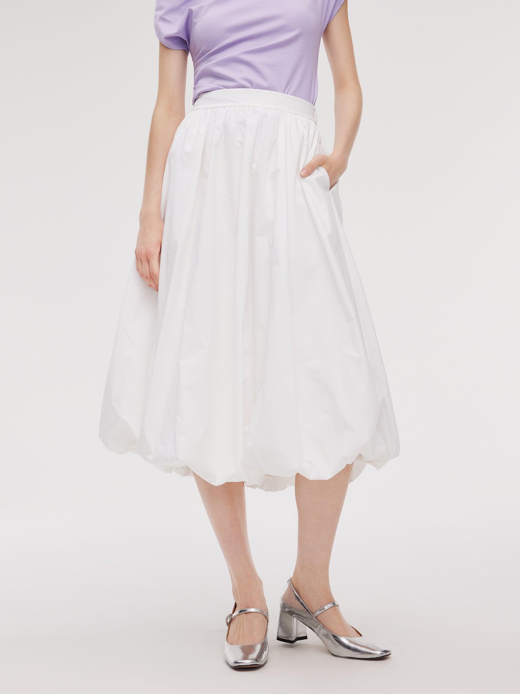 100% Cotton Bubble Hem Women Skirt GOELIA