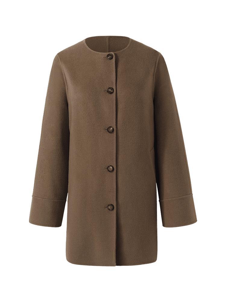 Tencel Wool Double-Faced Coat With Scarf GOELIA