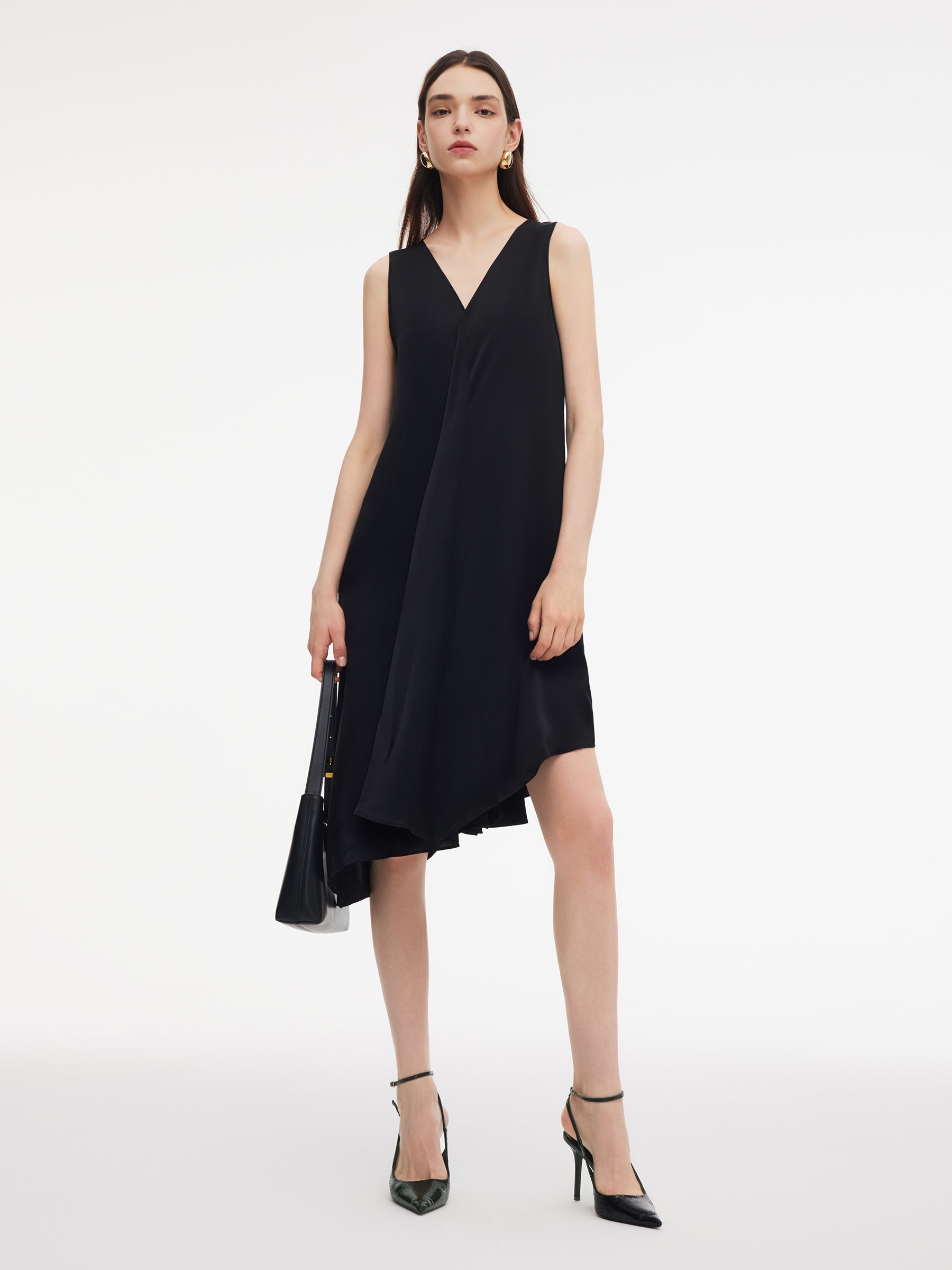 Triacetate Blend Women Sleeveless Reversible Midi Dress GOELIA