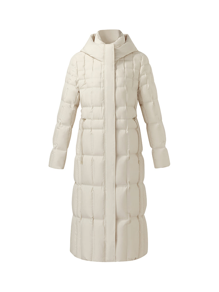 Drawstring Hooded Long Goose Down Coat GOELIA