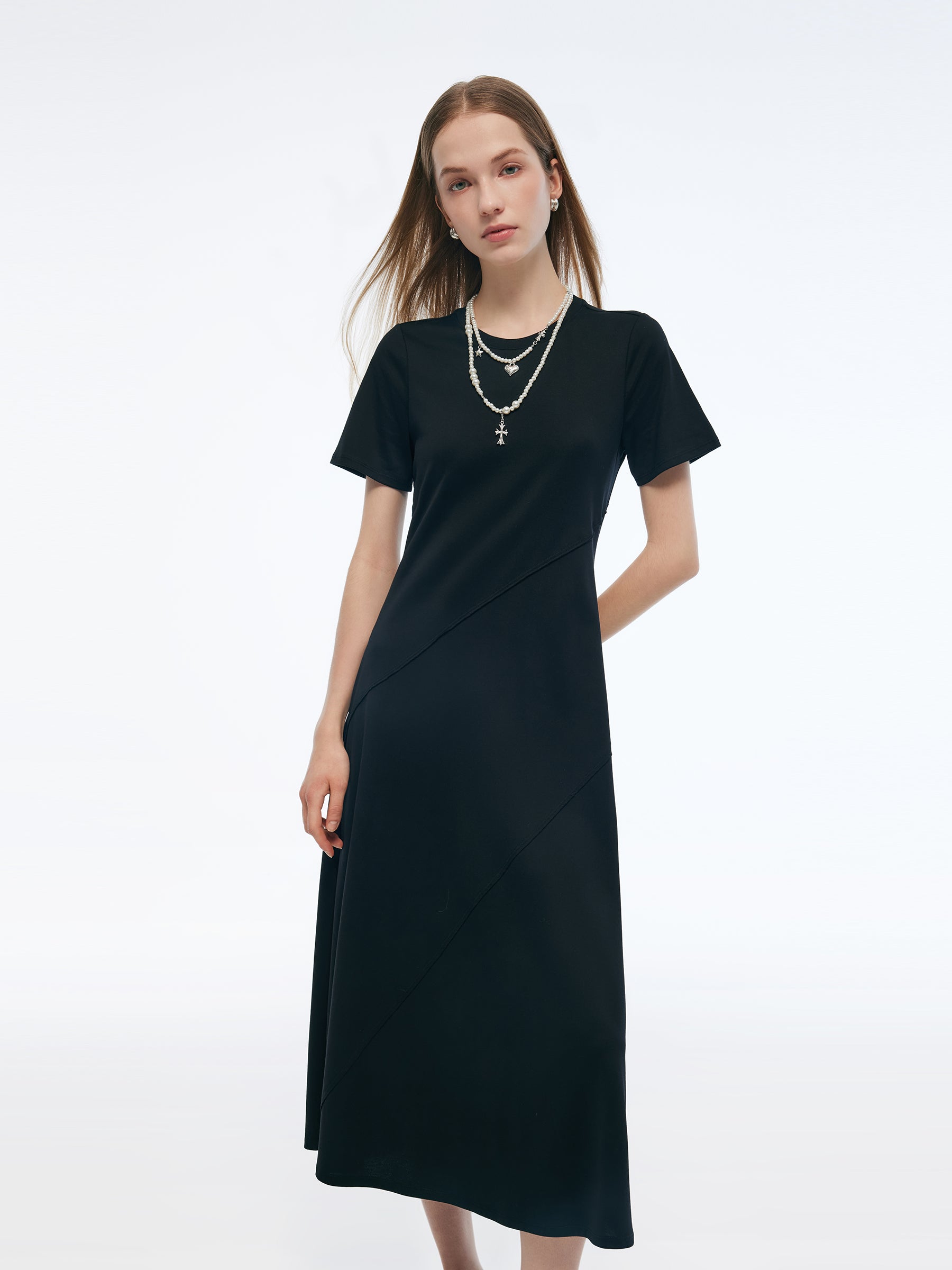 Back Twist Women Maxi T-Shirt Dress GOELIA