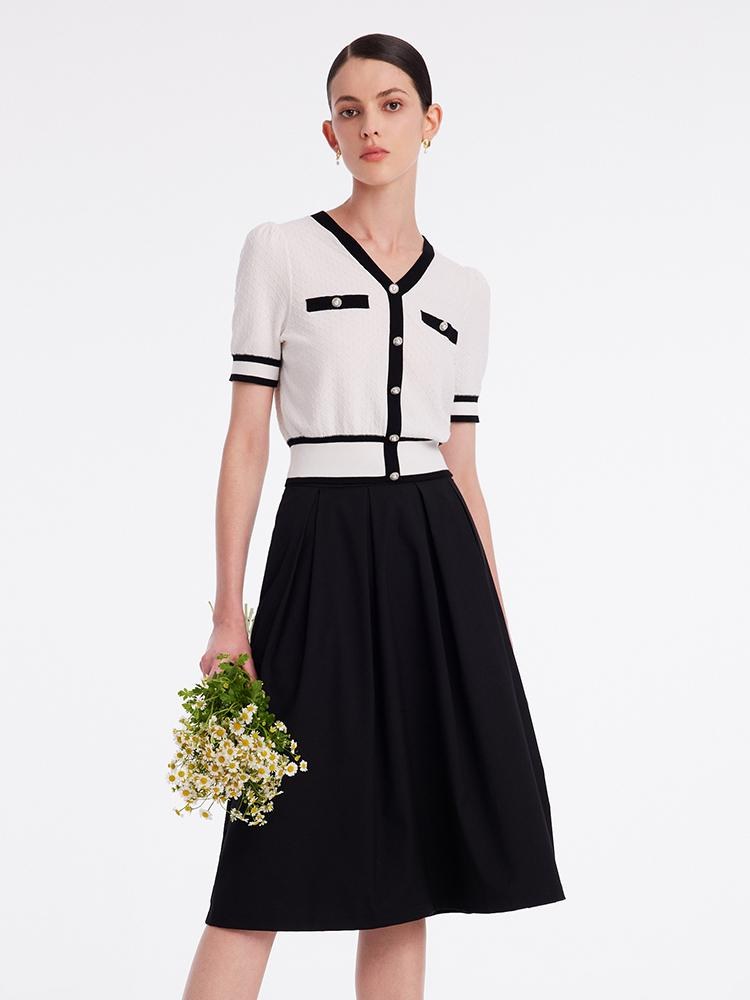 Classic Jacquard Knit Top And Half Women Skirt Two-Piece Set GOELIA