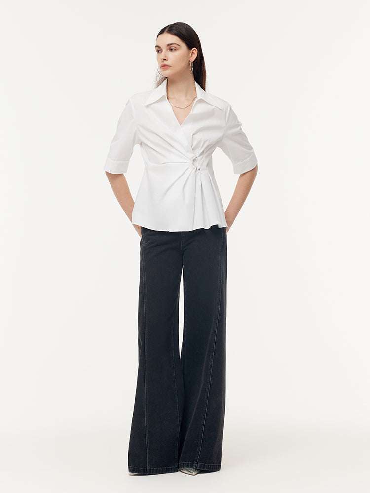 Cotton Women Wrap Shirt GOELIA
