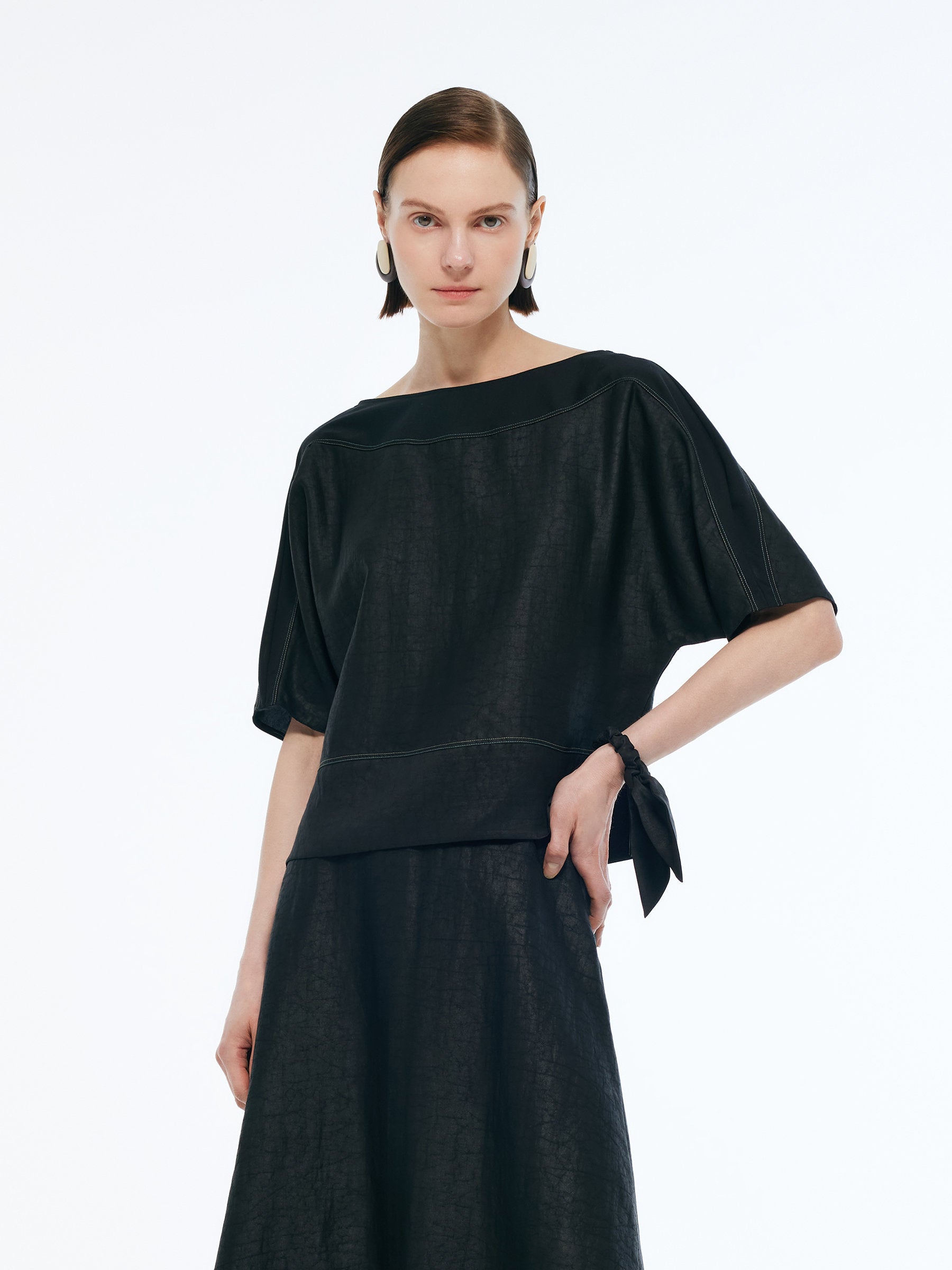 18MM Xiang Yun Silk Patchwork Women Top GOELIA