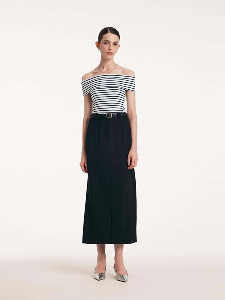 Straight Fitting Slit Half Skirt GOELIA