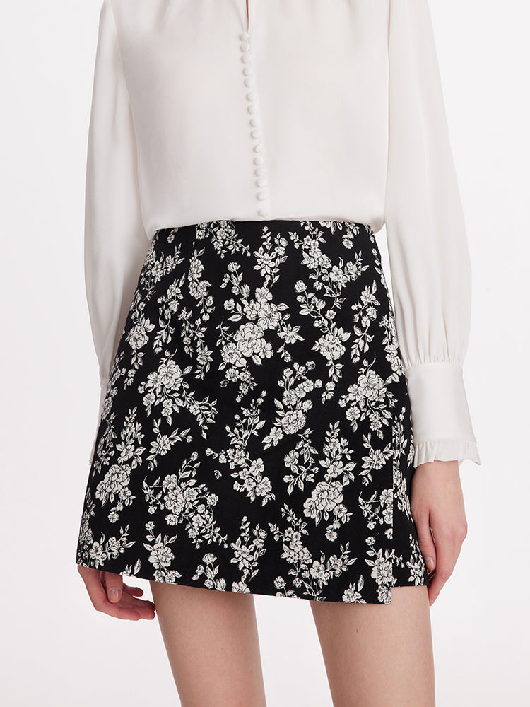 Camellia Jacquard A-Line Women Mini Skort GOELIA