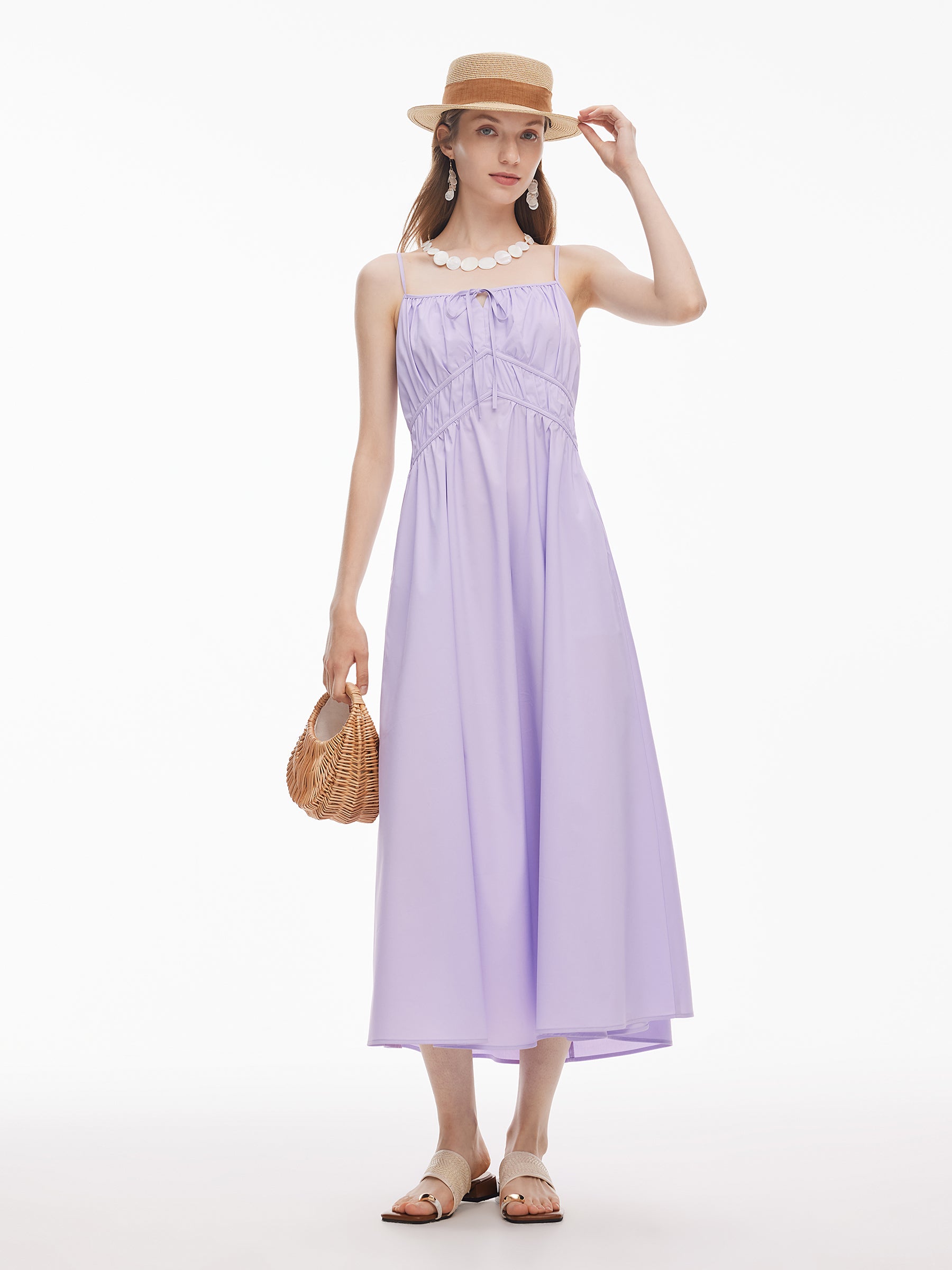Adjustable Neckline Women A-Line Strap Maxi Dress GOELIA