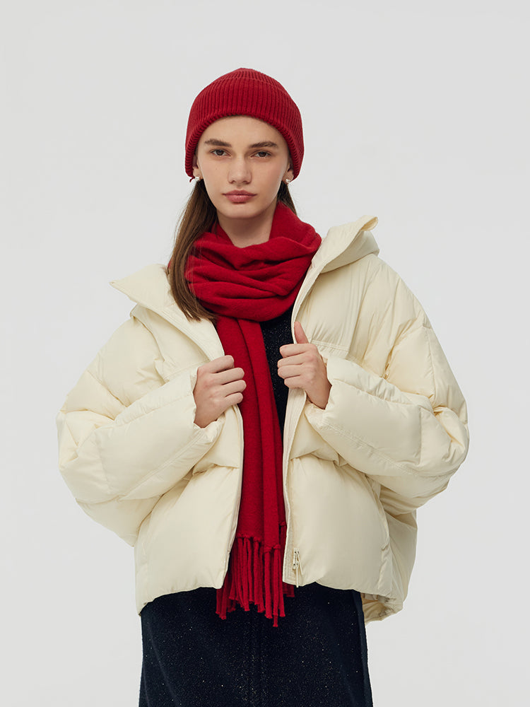 Cropped Hooded Goose Down Jacket GOELIA