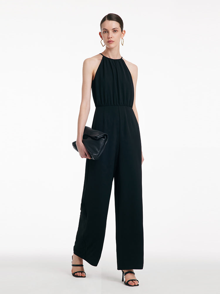 Halter Camisole Gathered Waist Jumpsuit GOELIA