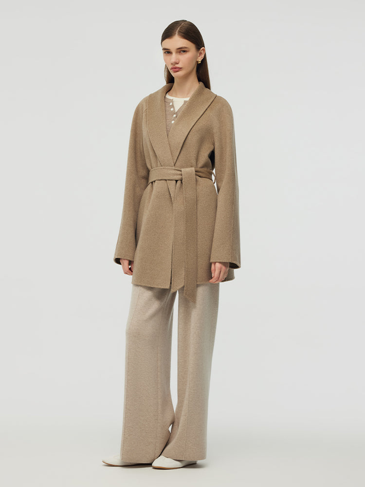 100% Cashmere Women Wrap Coat GOELIA