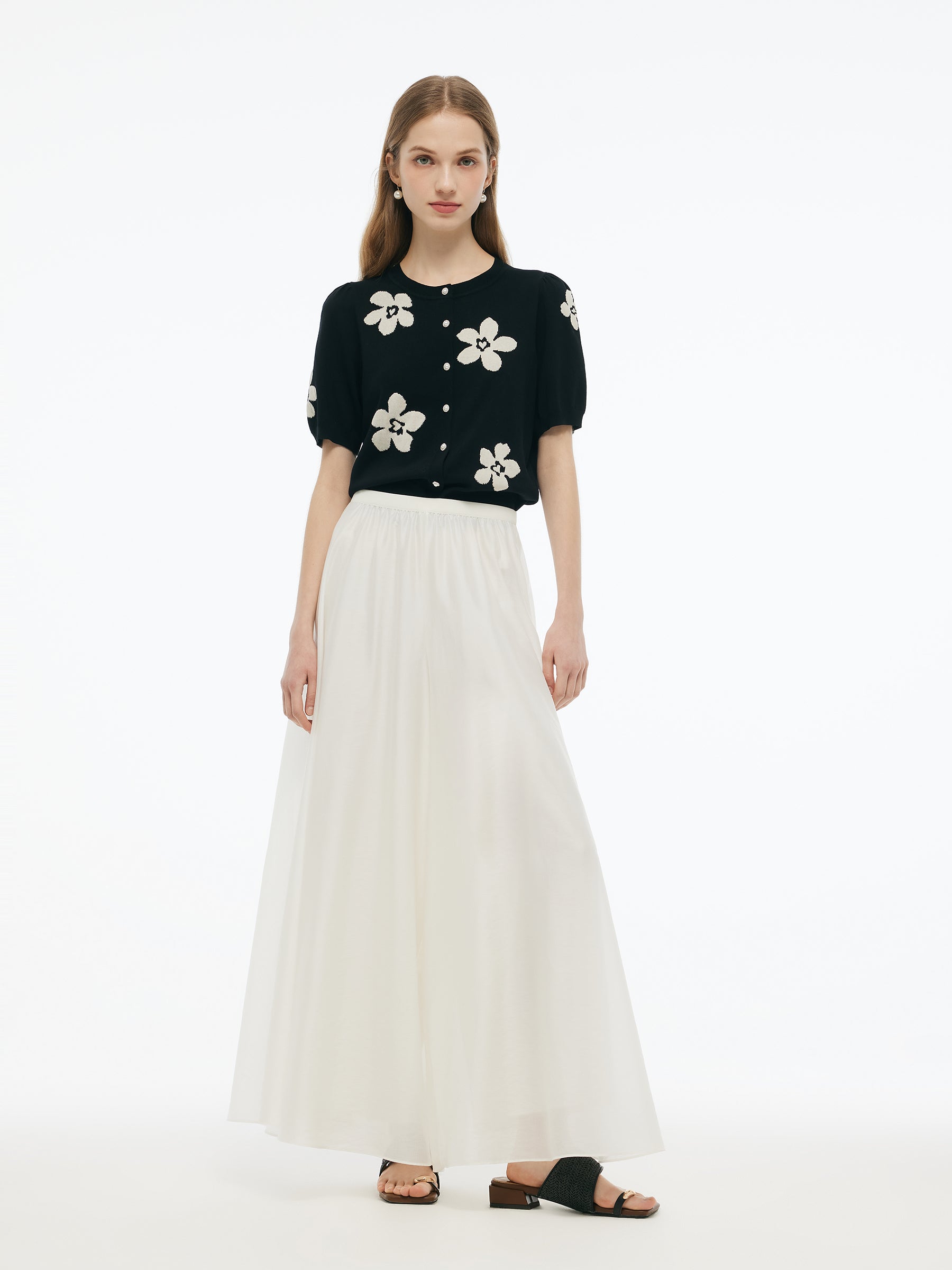 Tencel Blend A-Line Elastic Waist Women Culottes GOELIA
