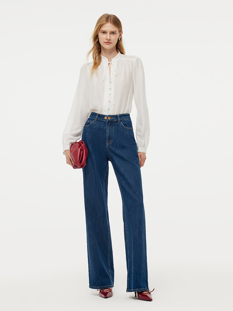 Denim Adjustable Waist Women Jeans GOELIA