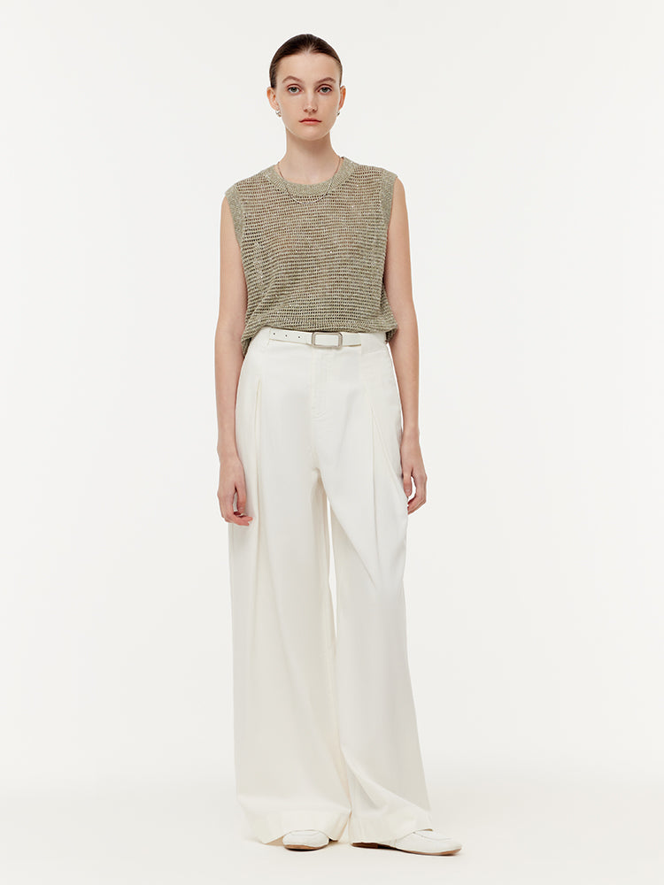 Denim Women Wide Leg Jeans With Belt GOELIA