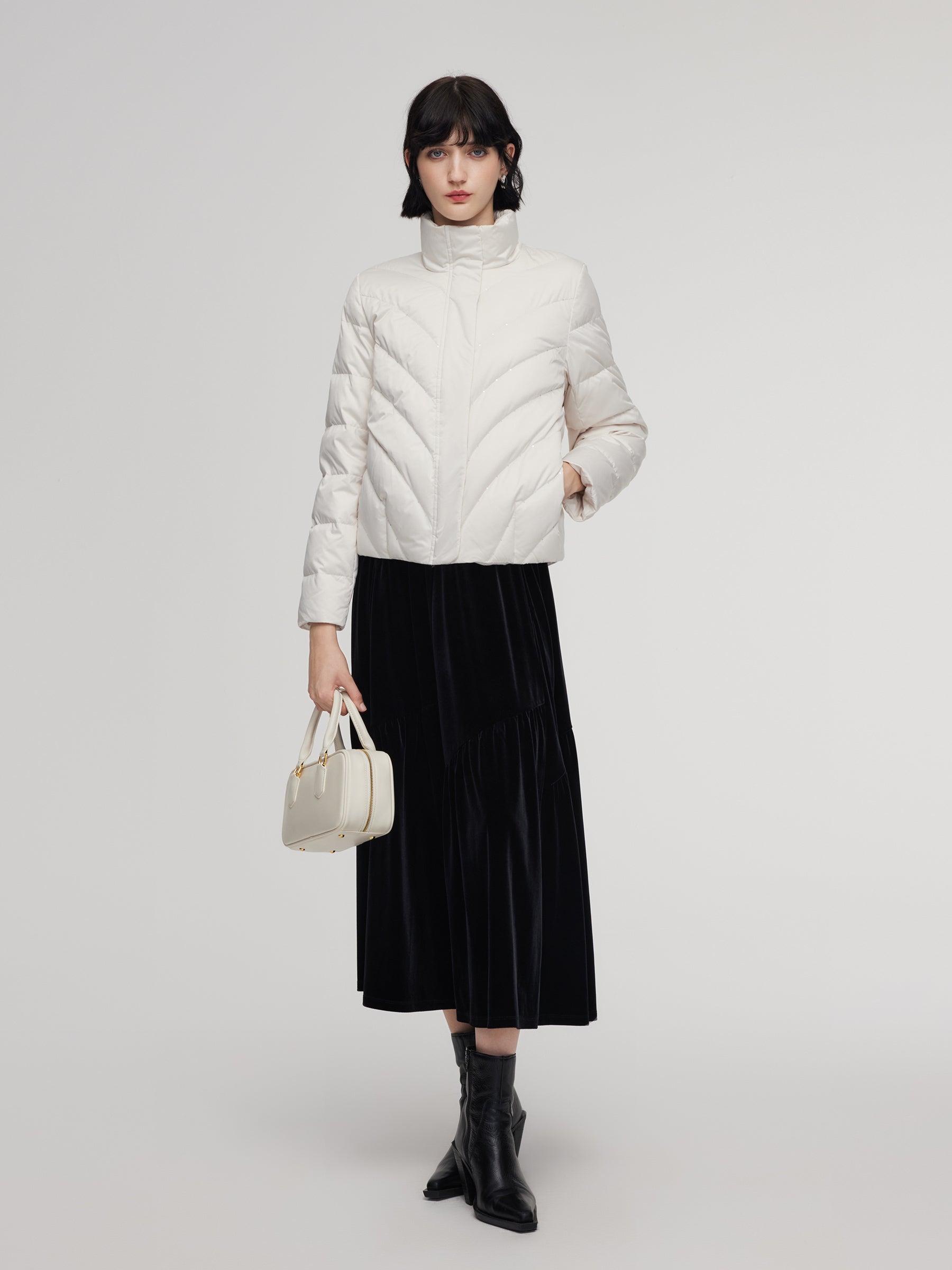 Sequins Embroidered Goose Down Jacket GOELIA