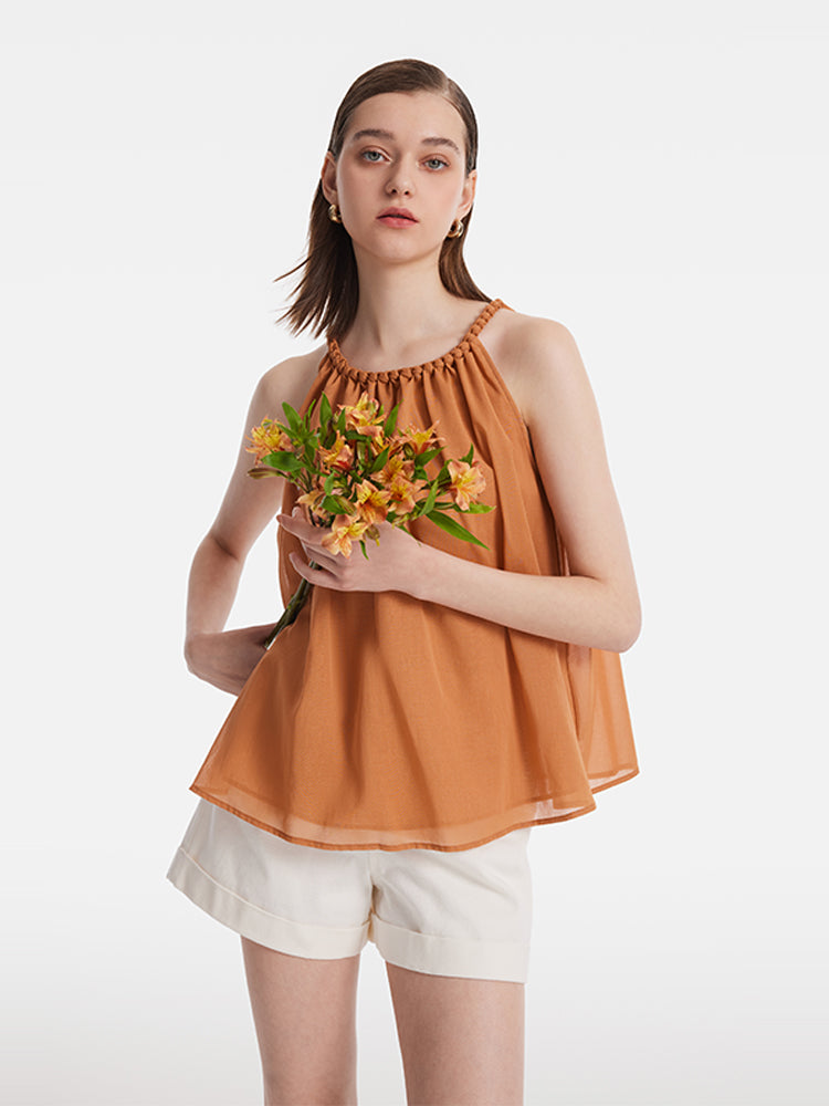 Hand-Woven Halter Neck Women Top GOELIA