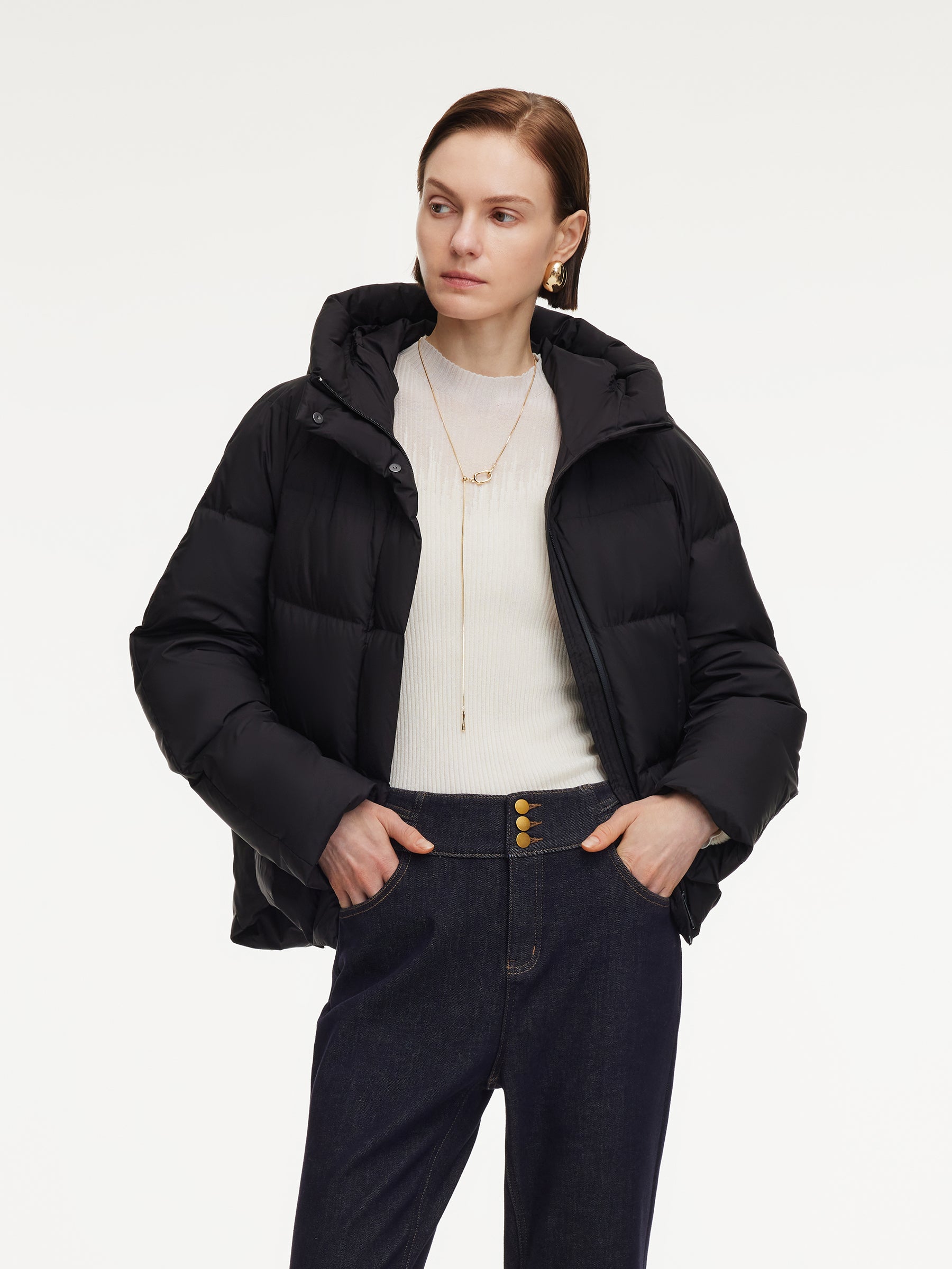 Hooded Zip-Up Goose Down Jacket GOELIA Hooded Zip-Up Goose Down Jacket GOELIA