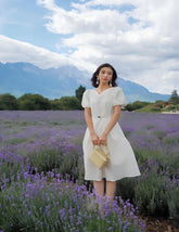 White Midi Dress With Bag
