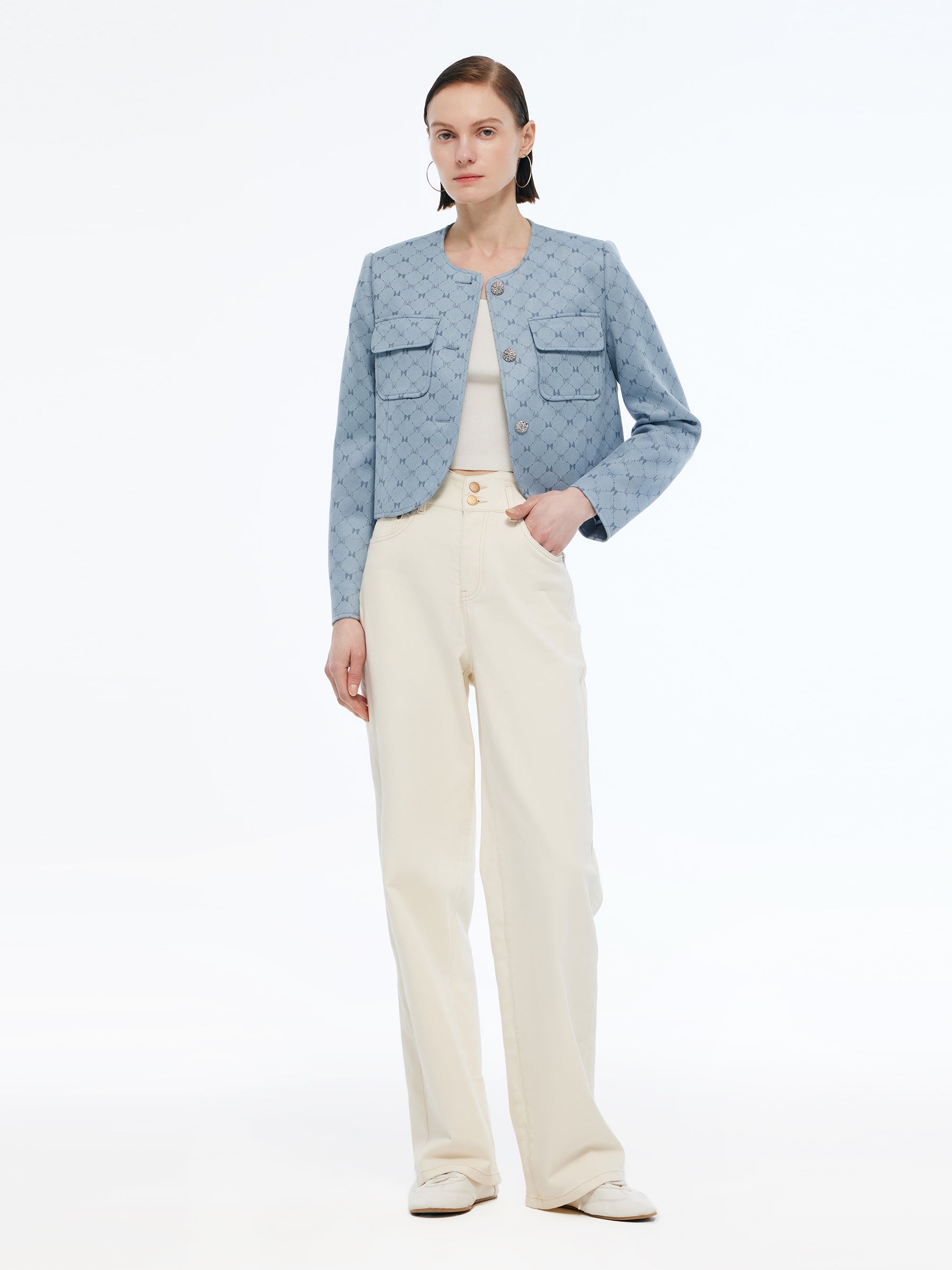 Denim High Waisted Women Loose Fit Straight Jeans GOELIA