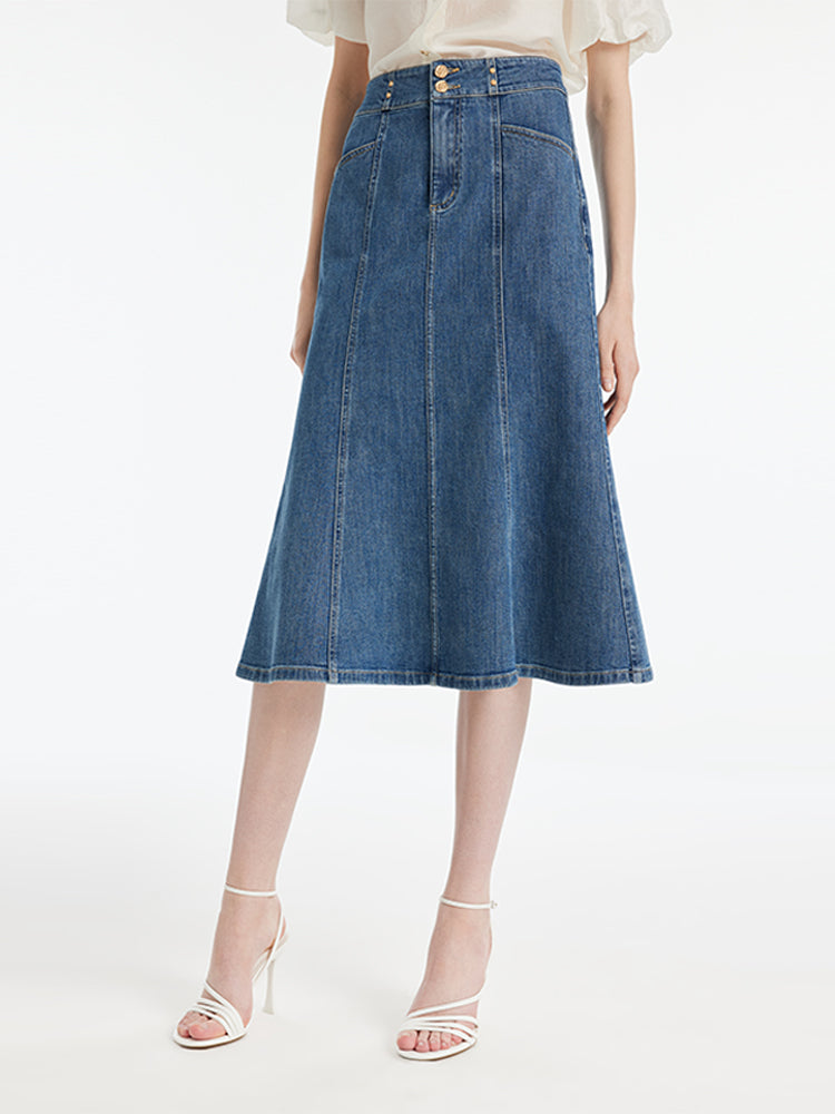 Denim High-Waisted Mermaid Women Skirt GOELIA