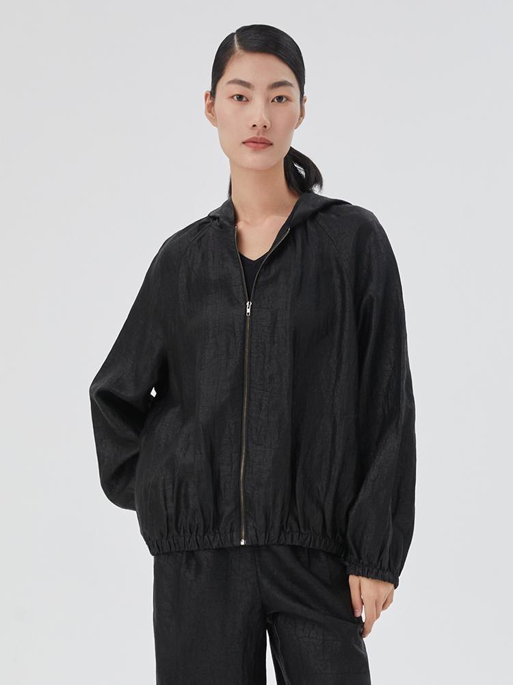 18 Momme Xiang Yun Silk Zippered Women Jacket GOELIA