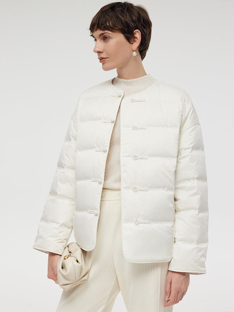 New Chinese-Style Round Neck Goose Down Jacket GOELIA
