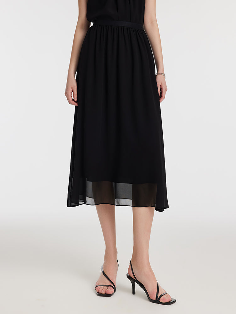 19 Momme Mulberry Silk Reversible Women Skirt GOELIA