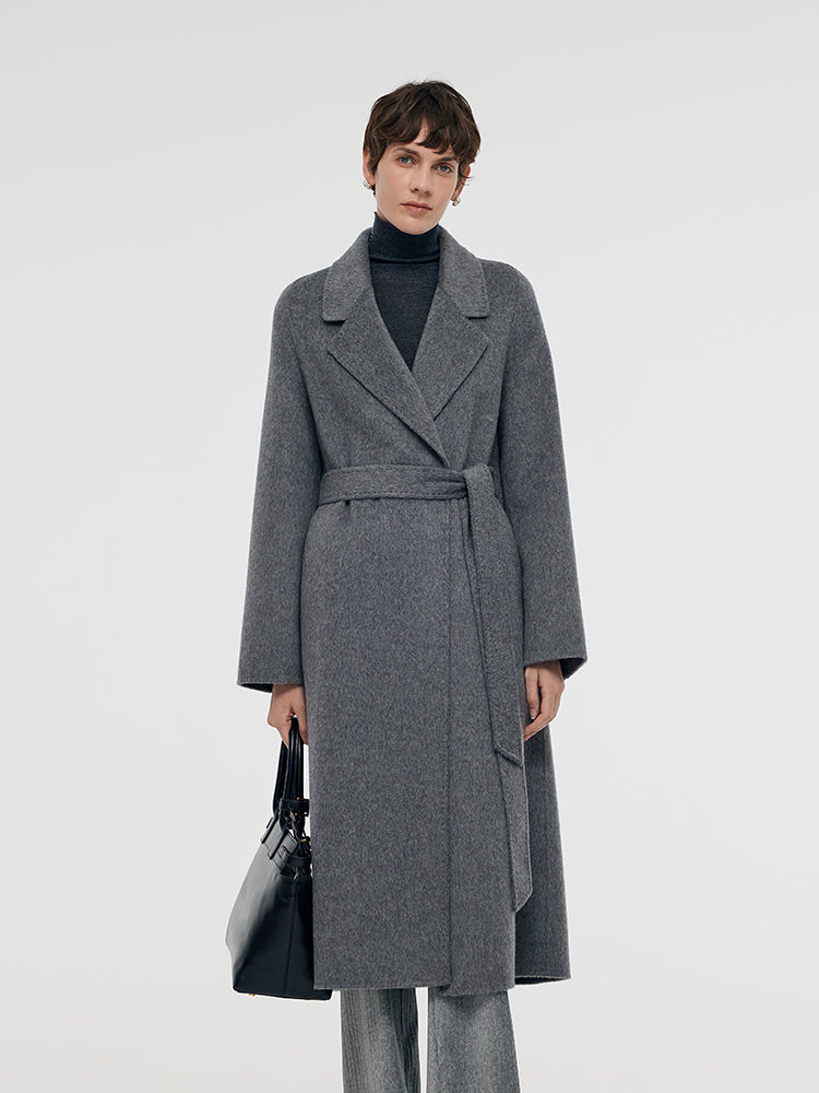 Alpaca Wool Belted Women Overcoat GOELIA