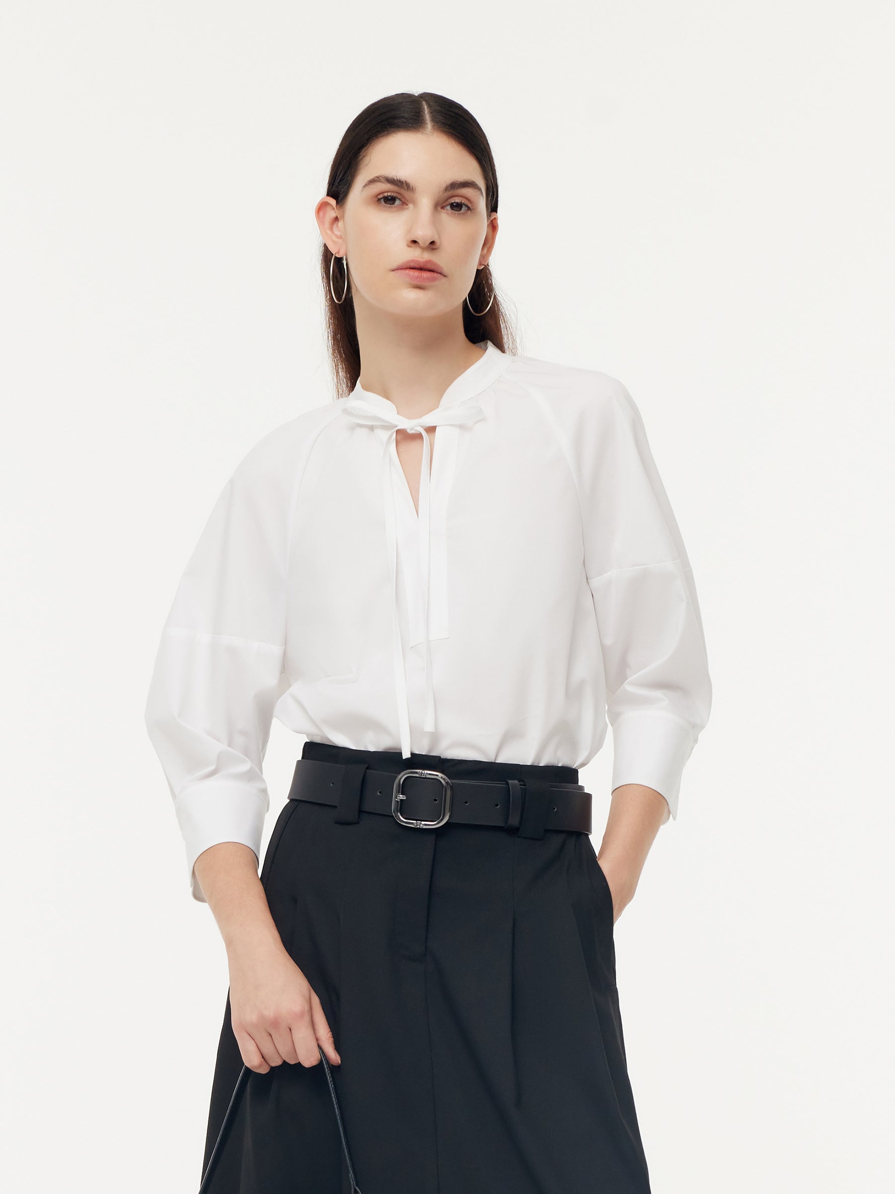 Cotton Tie Front Women Blouse GOELIA