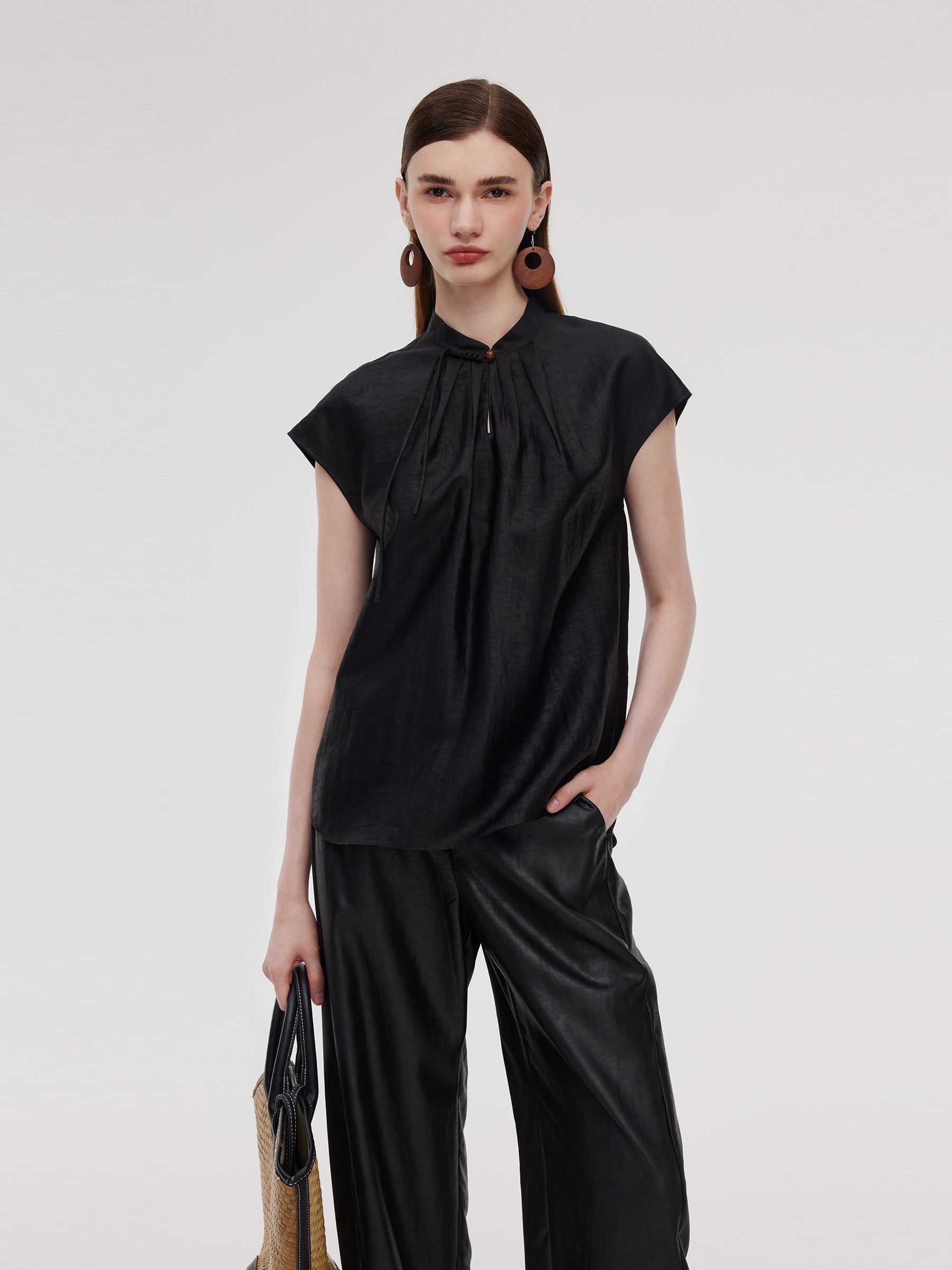 16MM Xiang Yun Silk Women Cap Sleeve Top GOELIA