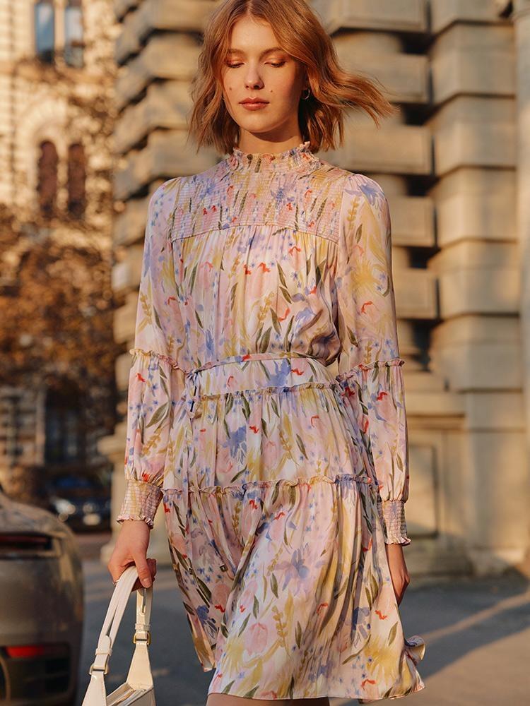 19 Momme Silk Floral Mini Dress